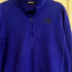 EUC MENS SMALL THE NORTH FACE SOFT AND WARM ROYAL BLUE QUARTER ZIP FLEECE JACKET